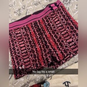 Under Armour Women's Pink and Black Athletic Shorts